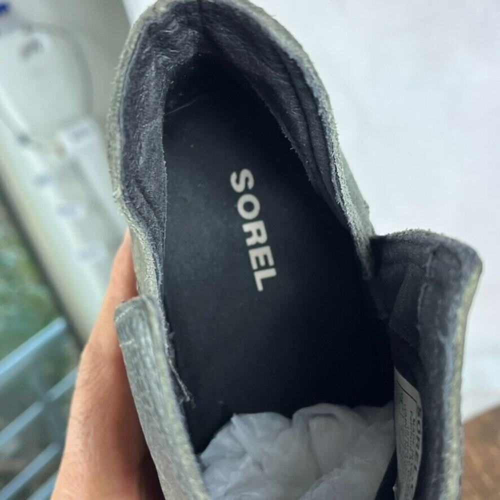 Sorel Ankle Boots Shoes Womens 6 Cate Cut Out Black Gray Leather Slip On Cap Toe - Picture 9 of 9